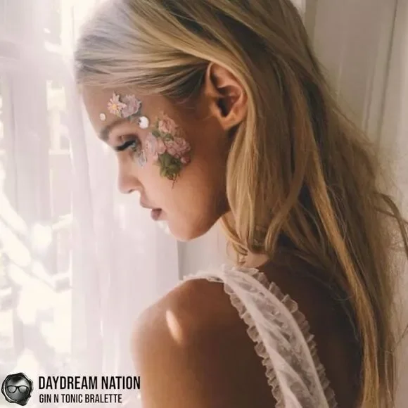DAYDREAM NATION CHEESECAKE GIN N TONIC SHEER LACE BRALETTE BABY’S BREATH WHITE